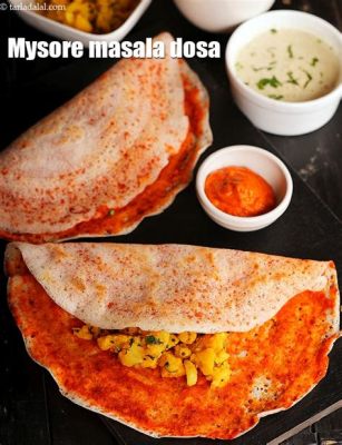  Mysore Masala Dosa - Delikatne i kruche placki z pikantnym nadzieniem z ziemniaków i soczewicy!